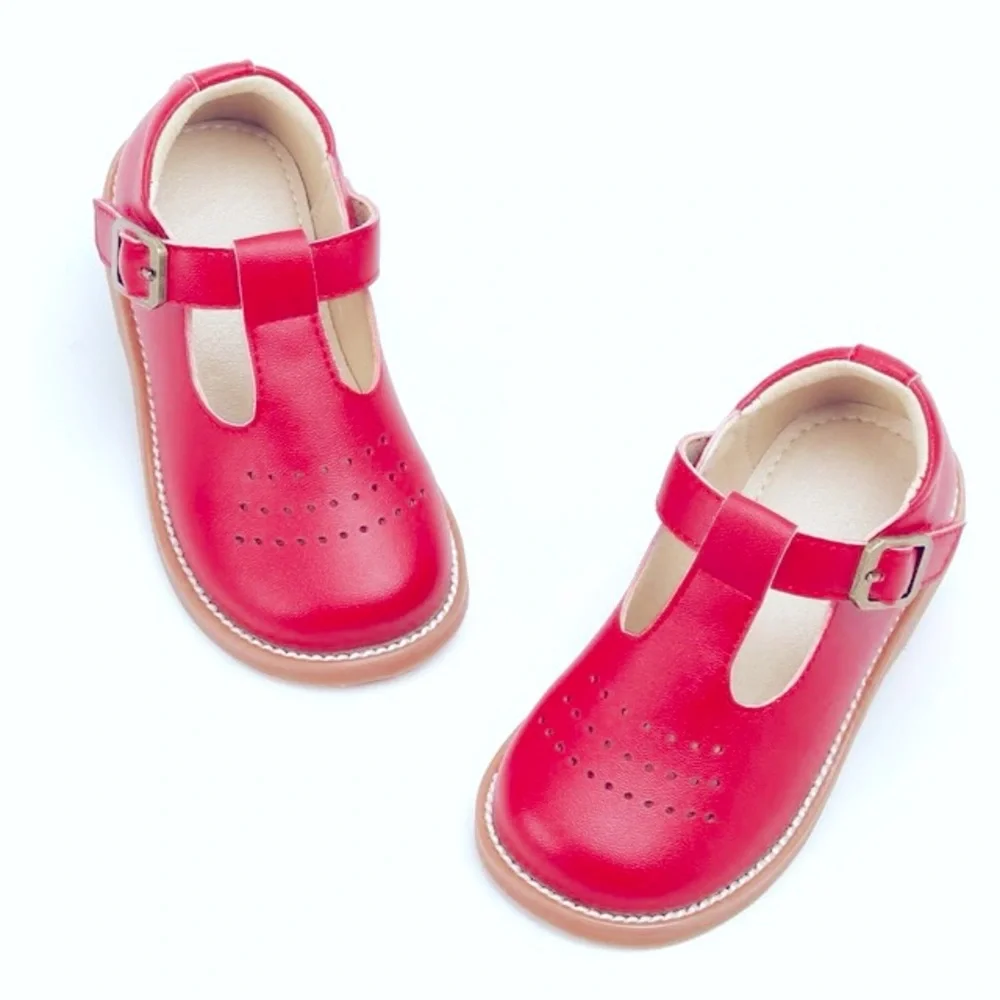 🥰MaryJane🥰Dress/School Shoes sz13 RED fauxleather velcro strap closure✨NWT✨